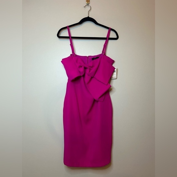 NWT Trina Turk Pink Sylvia Bow Sheath Dress Size 8 - Picture 5 of 12